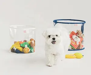 流行透明储物箱收纳篮可爱狗玩具收纳盒狗篮玩具