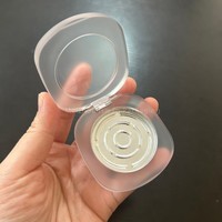 ISMAN Luxe 5g, diamètre intérieur 42mm, boîtier compact rond transparent givré à couvercle rabattable, vide, pour fard à paupières, blush, baume solide ou déodorant