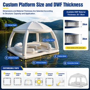 Isla Flotante Inflable Comercial para Fiestas Acuáticas con Toldo, Sofá y Mesa para Resort, Lago, <span class=keywords><strong>Club</strong></span> de Playa - Product Image 3