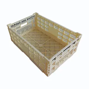 Wholesale HDPE PP Folding Storage Box Design Inspired Basket Foldable Collapsible Fruit Vegetable Crates Agriculture Mesh Style