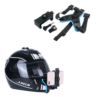 Support de fixation pour mentonnière de casque de moto intégral, support de téléphone portable pour prise de vue en vue à la tierce personne pour GoPro Hero/DJI
