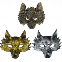 Masque de loup-garou vintage pour Halloween, demi-masque animal, accessoires de déguisement pour carnaval et cosplay
