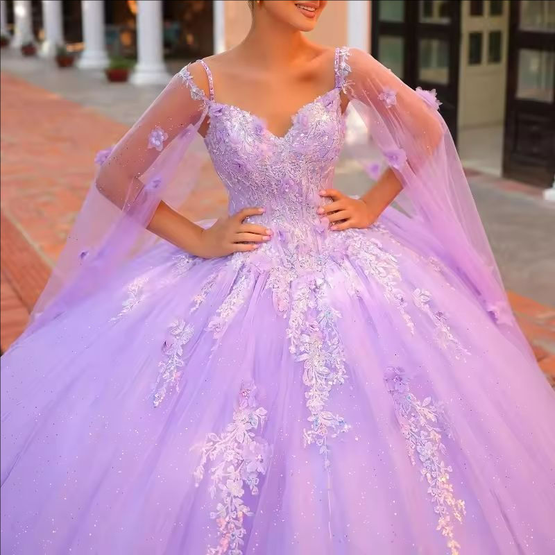ballgown quencenierra lilac satin
