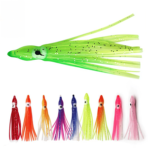 5 piezas de señuelos de pesca luminosos de 5cm-12cm, de goma suave, diseño de calamar/pulpo, 20 colores, sin anzuelos - Product Image 1