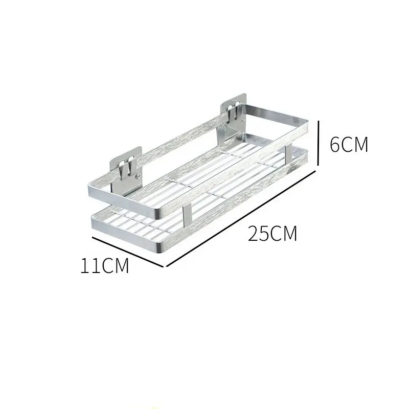 Scaffale da cucina in acciaio inossidabile senza foratura portaspezie a parete organizzatore per Rack da cucina per bagno