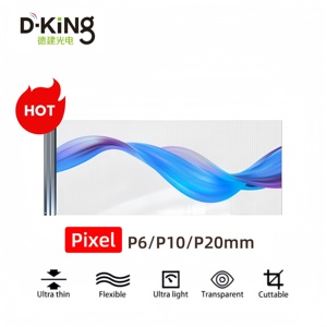 P3.75 P6 P8 P10 P15 P20 Full Color High Transparency Flexible Crystal Adhesive Transparent Film LED <b>Screen</b> <b>for</b> Glass <b>Window</b> Adv - Product Image 1