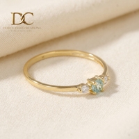 Bague de fiançailles en or jaune massif 14 carats certifiée IGI avec diamant de laboratoire et Yag Paraiba Blue, bijoux fins pour femmes, vente en gros