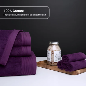 8-Piece Luxury 100% Cotton Towel Set Hooks Includes <b>Bath</b> Hand <b>Washcloth</b> Fingertip Towels Multi-Size Terrycloth Design Hotels - Product Image 2