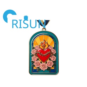 Medallón Religioso Católico, Recuerdo, Colgante, Amuleto, Cruz, Crucifijo, Sagrado Corazón de Jesús, Medallas Personalizadas - Product Image 4