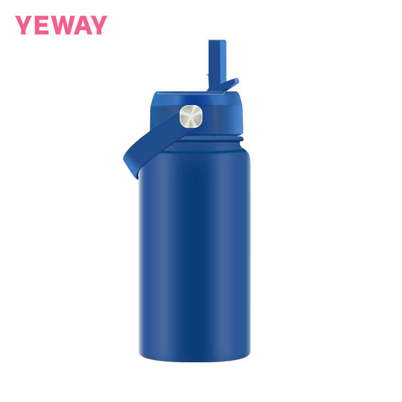 DEEP BLUE wide mouth kids water bottle