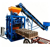 Machine à blocs semi-automatique QT4-40, presse à briques creuses en béton à double moteur vibrant pour pavés autobloquants et bordures
