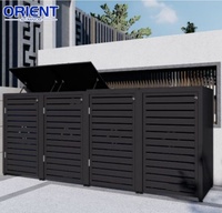 Poubelle de rangement de style moderne en aluminium, étanche, pour extérieur, avec couvercle, à monter soi-même