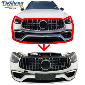 Kit de lèvre avant abordable pour <span class=keywords><strong>Mercedes</strong></span>-Benz <span class=keywords><strong>AMG</strong></span> <span class=keywords><strong>GLC</strong></span> 63, pare-chocs avec calandre, phares LED, radiateur, garde-boue, capot, qualité OEM - Product Image 1