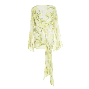 Viviblook D25DS425 Women's Dresses Autumn New Floral <b>Tie</b> Dyeing Printed Swing Collar Long Bell Sleeve Mini Dress - Product Image 6