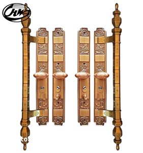 Maniglia della <span class=keywords><strong>porta</strong></span> di lusso della serratura della <span class=keywords><strong>porta</strong></span> della doppia <span class=keywords><strong>porta</strong></span> di sicurezza della maniglia di ferro antico rosso universale - Product Image 4