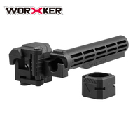 Culata de Plástico Plegable y Ajustable Worker con Tubo Amortiguador y Tapa para Lanzadores Nerf Elite Series y Worker
