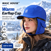 Casquette de baseball d'hiver personnalisée avec logo brodé, chapeau aviateur chaud à cache-oreilles pour l'automne, faible MOQ, casquettes de trappeur imprimées sur mesure, SKI 100%