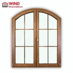 Arc demi-rond vent en aluminium et bois, fenêtre de dessin, 2020