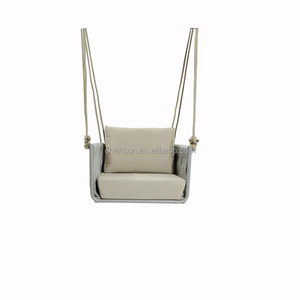 Morden Double Egg Chair Columpio <span class=keywords><strong>colgante</strong></span> de cuerda para interiores y exteriores con cojín de metal para dormitorio y parque - Product Image 4