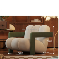 Chaise de loisirs pour une personne en agneau cachemire style crème salon balcon chaise de canapé paresseux moderne et simple