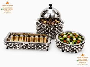 Plat de service classique en acier inoxydable avec couvercle pour buffet, mariage, service de traiteur - Product Image 4