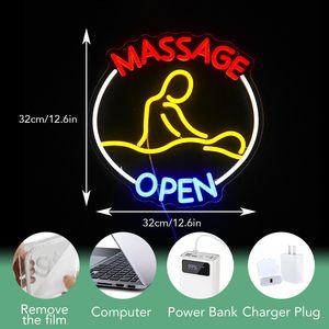 <b>Massage</b> Open Letreros Neon LED dimmable USB powered ambient light store window decoration light street indicator light Custom 5V - Product Image 1
