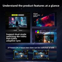 Moniteur de jeu LCD IPS MAG 272URDF E16 27 pouces 4K double mode 160 Hz/1k320 Hz avec interface DP, nouveau pour ordinateur de bureau, temps de réponse de 2 ms