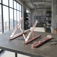 Support de bureau portable pliable en alliage d'aluminium WFYEAR OEM à 10 positions réglables, étanche, léger (0,2 kg), pour lit