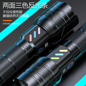 ไฟฉายอลูมิเนียมอัลลอยด์สว่างพิเศษ แถบแสง UV 20W LED ชาร์จผ่าน USB Type-C มาตรฐาน IP55 5 โหมด ซูมได้ 100-1000 ลูเมนส์ - Product Image 3
