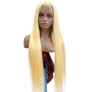 วิกผมแท้แบบผูกเชือกด้านหน้า 13x4 แบบแสกข้างตรง สีทอง ถอนขนแล้ว ฟอกปม ไม่ต้องใช้กาว - Product Image 1