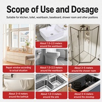Colle silicone transparente imperméable anti-moisissure pour cuisine, salle de bain et travaux de construction