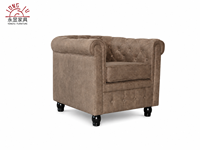Fauteuil Chesterfield classique, fauteuil individuel vintage en cuir capitonné, fauteuil d'appoint pour salon, fauteuil de détente, mobilier de maison