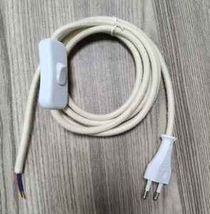 Tùy chỉnh 2-pin EU cắm chiếu sáng dây đèn cổ điển dây vải bện cáp chuyển đổi cho thiết bị nhà điện cung cấp điện - Product Image 1