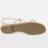 Logo personnalisé été dames en plein air à bout ouvert femmes sandales plates sandales confortables chaussures pour femmes