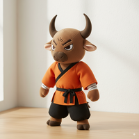 Usine de haute qualité Design jouet en peluche personnalisé debout Kung Fu veau peluche jouet poupée à particules pondérées