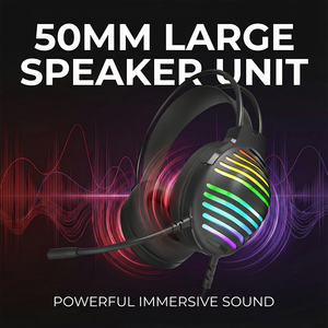 <span class=keywords><strong>Casque</strong></span> de jeu filaire USB PJT-DEP2477 avec codecs AAC, haut-parleurs dynamiques et coussinets d'oreille en mousse à mémoire de forme, microphone inclus - Product Image 2