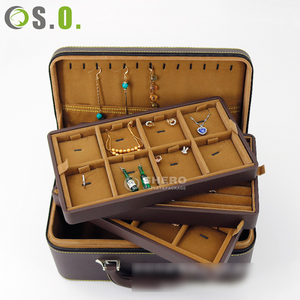 Boîte de rangement pour bijoux de luxe de haute qualité, boîte à bijoux de voyage, grande capacité, boîte à bijoux en cuir fonctionnelle avec poignée et serrure - Product Image 3