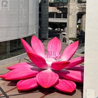 Grande fleur de lotus gonflable accrocheuse, fleur d'eau gonflable à thème floral pour place publique/festival culturel/exposition