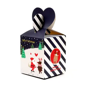 批发现货印刷父亲圣诞图案平安夜包装精美苹果糖果礼品纸盒