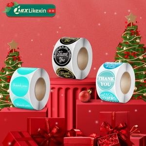 Rollos de Etiquetas Adhesivas Personalizadas Multicolores y con Estilo, Etiquetas de Agradecimiento para Envolver Regalos de Navidad - Product Image 1