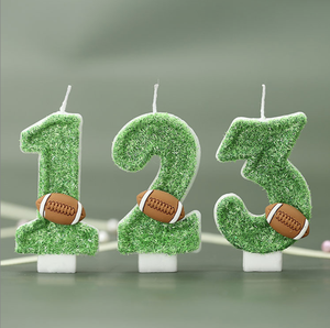 <span class=keywords><strong>Bougie</strong></span> d'<span class=keywords><strong>anniversaire</strong></span> numérique garçon <span class=keywords><strong>bougie</strong></span> de gâteau de rugby vert série de sports frais <span class=keywords><strong>bougie</strong></span> - Product Image 1