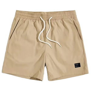 Short décontracté d'été en polyester/coton pour hommes, taille élastique, jambe large, crochet moyen, short chaud, 220g, tissu peigné tricoté, N801 - Product Image 1