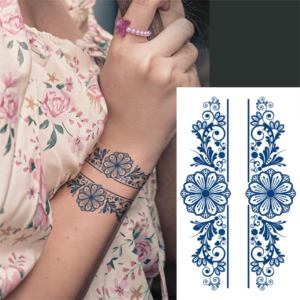 สติ๊กเกอร์สักลายเฮนน่าแบบกึ่งถาวร ลายสักน้ำแบบถ่ายโอน กระดาษรักษ์โลก กันน้ำ สำหรับผู้หญิง ตกแต่งร่างกาย ติดทนนาน 15 วัน - Product Image 1