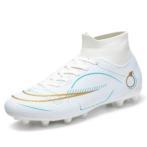 Stivali da calcio alti da uomo scarpe da calcio stringate in bianco nero blu-32-47 gamma taglia inverno stagione appropriata - Product Image 4