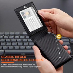 Flip Top AirTag <b>Wallet</b> For Men <b>Metal</b> Credit Card Holder Anti Theft Bi Fold Card Case 3 In Solid Color - Product Image 3