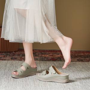 Sandales compensées pour femmes avec logo personnalisé, plateforme de 12 cm, baskets tendance, chaussures d'été confortables - Product Image 3