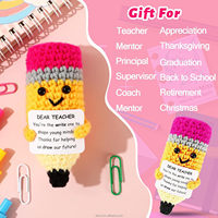 Crayon en crochet émotionnel fait main, motif animaux tricotés, pour l'appréciation des enseignants et les cadeaux de remise de diplôme