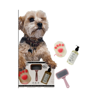 Ensemble de bain personnalisé pour animaux de compagnie comprenant une brosse de lavage du corps et une éponge de bain pour chiens et chats Kit cadeau de nettoyage naturel pour animaux de compagnie