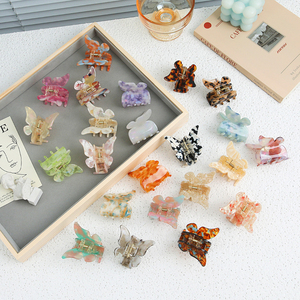 مشابك شعر عالية الجودة صديقة للبيئة من الأسيتات، مقاومة للماء بتصميم فراشة، يمكن تخصيص الشعار حسب الطلب، مشابك شعر نسائية - Product Image 2