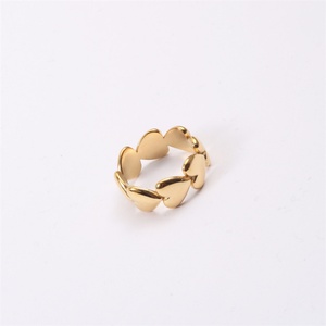 Custom Minimalist Tarnish Free Heart <b>Ring</b> <b>Finger</b> Jewelry, Stainless Steel Gold <b>Rings</b> for Women - Product Image 3